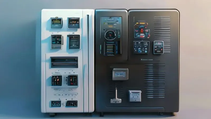 Ilustração comparativa dos controles de temperatura de freezer vertical e horizontal
