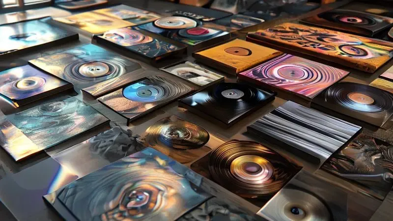 Amostras de diferentes tipos de adesivos de vinil para envelopamento com várias texturas e acabamentos.
