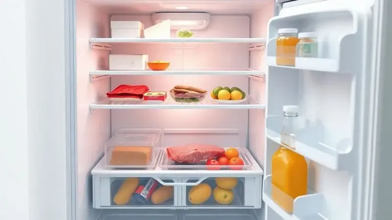 Diagrama ilustrativo das zonas de temperatura em uma geladeira e onde posicionar cada tipo de alimento