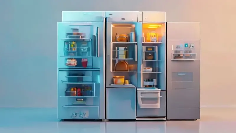 Representação visual das causas comuns de problemas em geladeiras domésticas