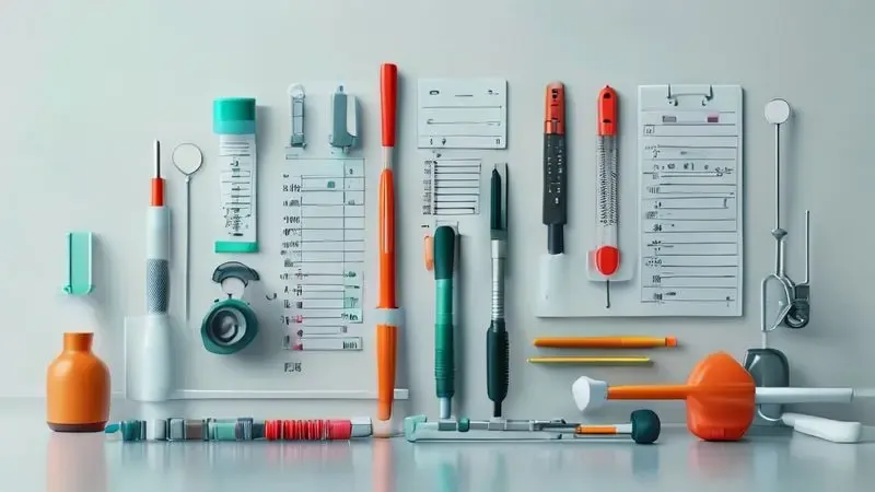 Cena conceitual ilustrando ferramentas e passos para diagnóstico caseiro de problemas em congelador