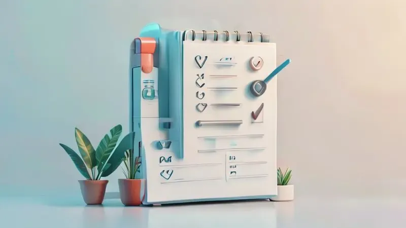 Ilustração conceitual de checklist prático para verificar problemas em geladeira antes de chamar técnico