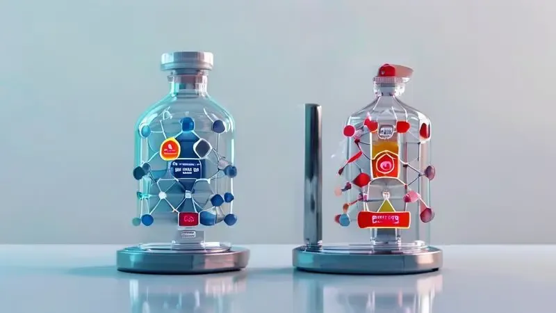 Comparação ilustrativa entre gases refrigerantes R134a e R600a com símbolos de segurança.
