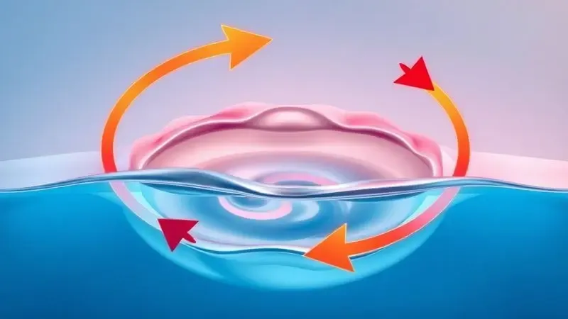 Ilustração conceitual do processo de convecção térmica mostrando fluido quente subindo e frio descendo em movimento circular
