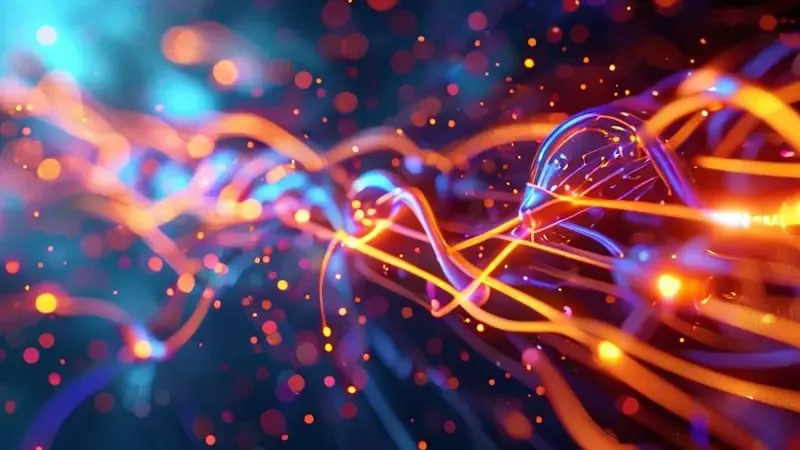 Ilustração educacional do fluxo de corrente elétrica e conceitos de potência para dimensionamento correto