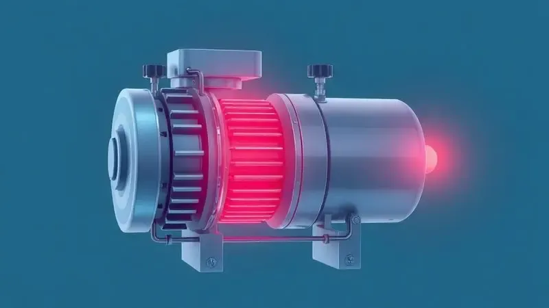 Ilustração conceitual de diagnóstico de motor de geladeira queimado com visualização em corte