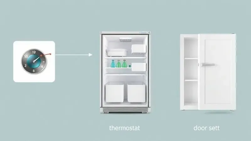 Comparação visual entre termostato, gás refrigerante e borracha de vedação