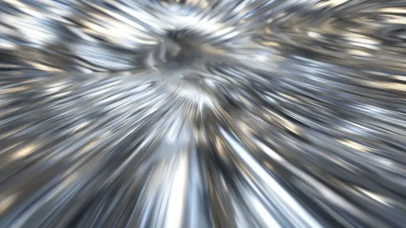 Ilustração conceitual mostrando direção do grão do aço inox com reflexos de luz para polimento perfeito