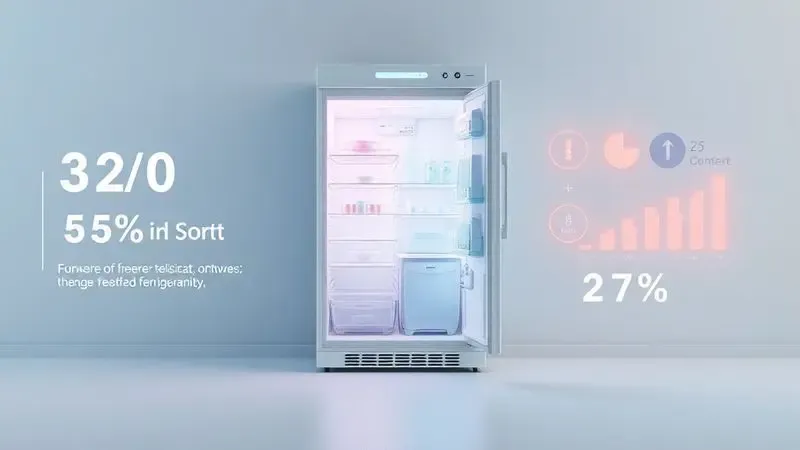 Conceito ilustrativo de eficiência energética em geladeiras frost free