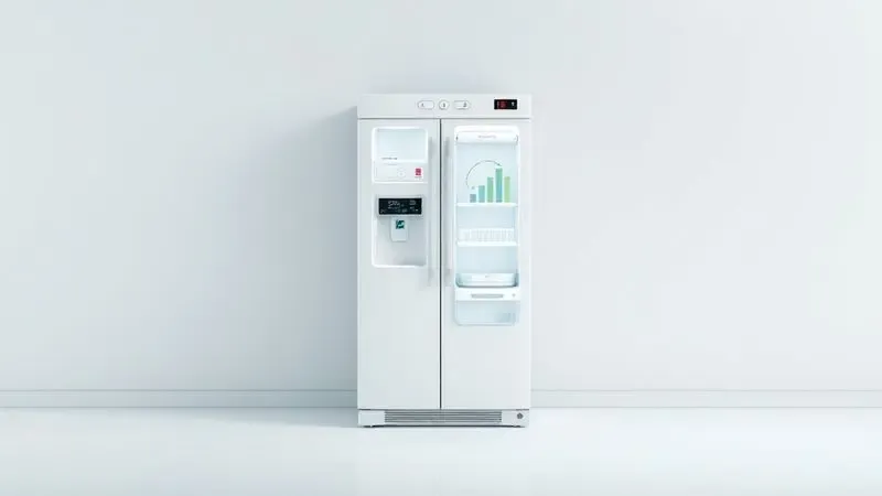 Ilustração conceitual sobre eficiência energética em geladeiras e impacto nas contas de luz a longo prazo