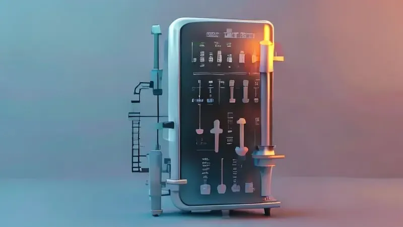 Ilustração conceitual do funcionamento de um termostato de geladeira mostrando regulação de temperatura