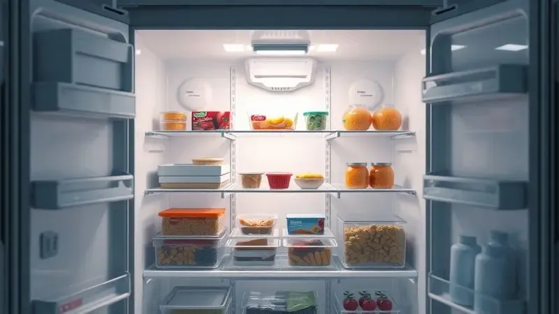 Importância da iluminação interna da geladeira para organização e visibilidade dos alimentos