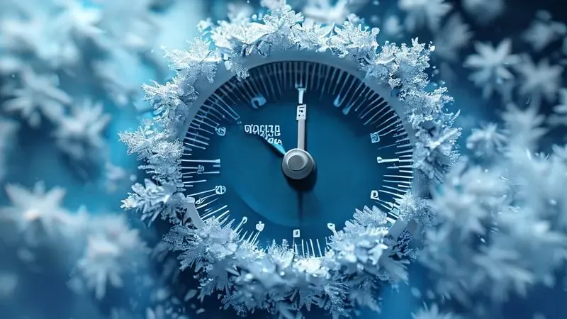 Representação conceitual de termômetro com faixa de temperatura ideal para freezer destacada