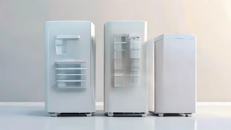 Ilustração comparativa dos três principais modelos de filtro Samsung: HAF-QIN, HAF-CIN e HAF-IN.