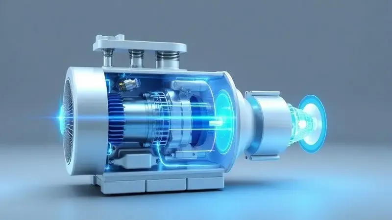 Representação artística da tecnologia de motor Inverter em geladeiras e seu impacto na eficiência energética