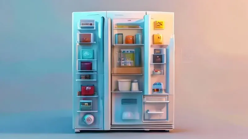 Principais problemas de vedação da porta da geladeira em ilustração conceitual