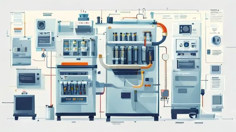 Ilustração técnica passo a passo do processo de troca do compressor da geladeira
