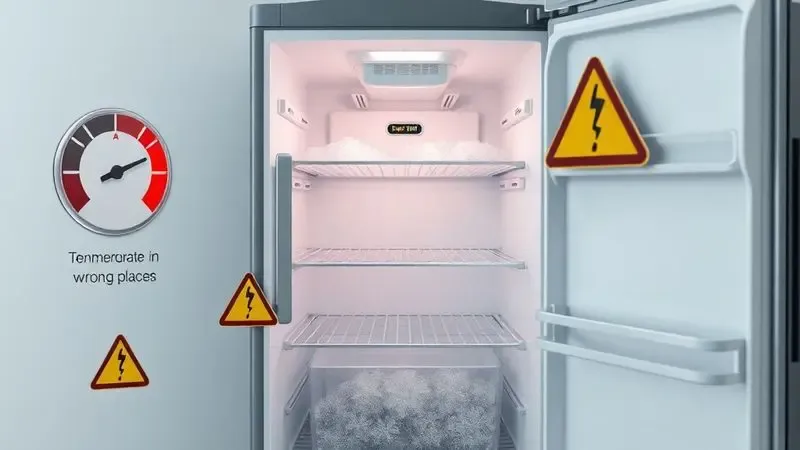 Sinais visuais de problemas no sistema de refrigeração da geladeira