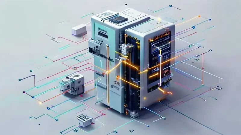 Ilustração conceitual do sistema elétrico de uma geladeira mostrando a conexão do relé de partida com o compressor.