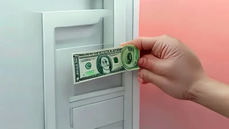 Ilustração do teste do papel para verificar a vedação da porta da geladeira