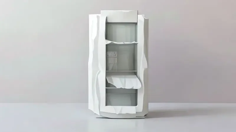 Teste do papel para verificar vedação da porta da geladeira em ilustração conceitual