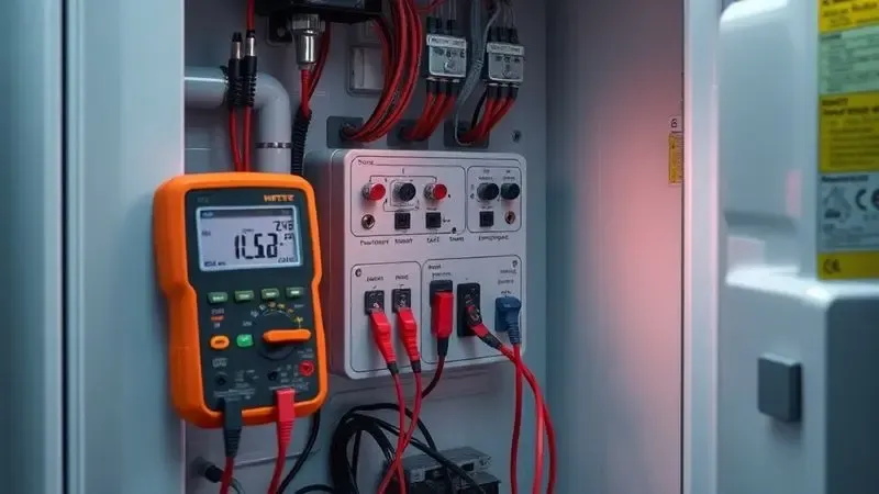 Conceito de teste elétrico no sistema de proteção térmica do compressor da geladeira