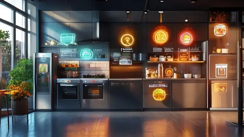 Ilustração conceitual das cinco vantagens principais da tecnologia inverter e autosense