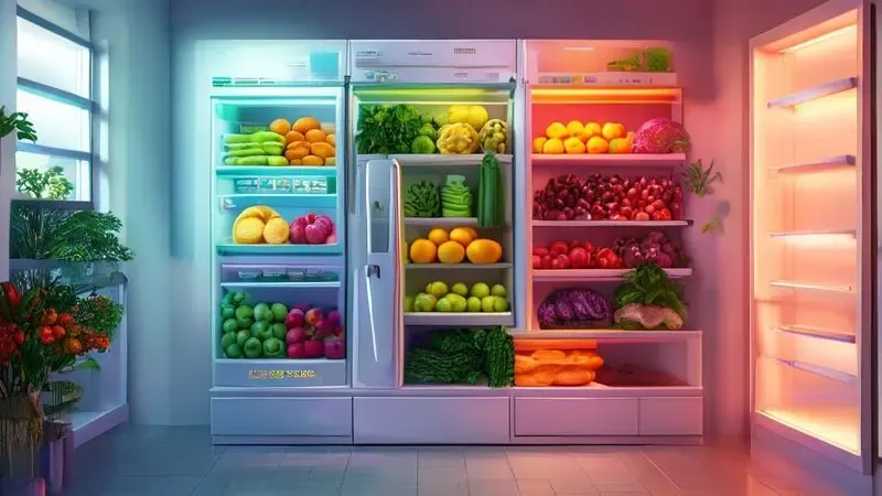 Zonas de temperatura em geladeira mostrando preservação ideal para diferentes tipos de alimentos