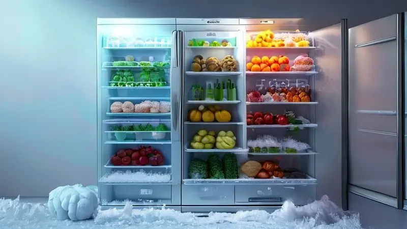 Diagrama conceitual das zonas de temperatura ideal dentro da geladeira no inverno